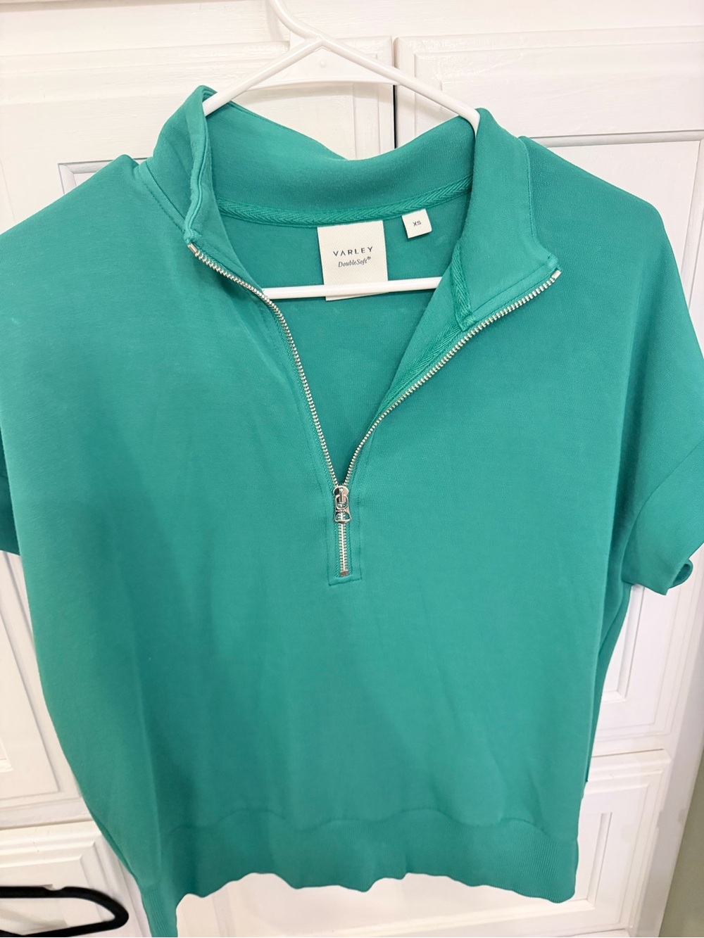 Varley Teal Short-Sleeve Half-Zip Pullover